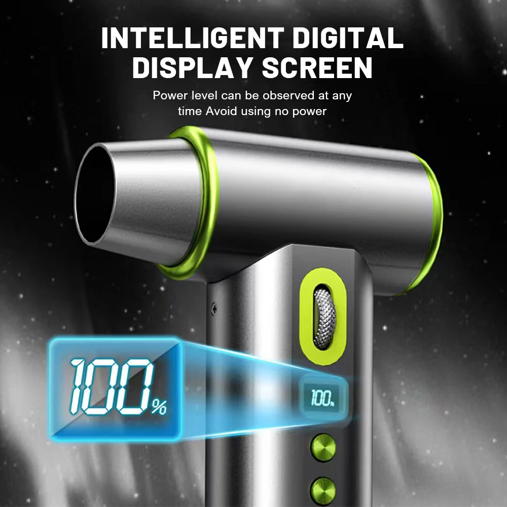 NEW Handheld Turbo Jet Fan 200000RPM Powerful Air Blower With LED Lighting Jetdry 55MM Brushless 6-speed control