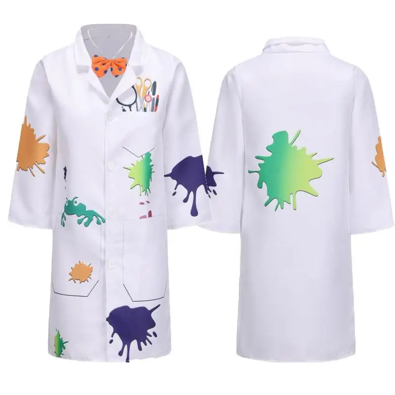 New Halloween Costume La Style Stage Performance Crazy Scientist Experiment White Lab Coat Children's Fashion Trend Spring 2024