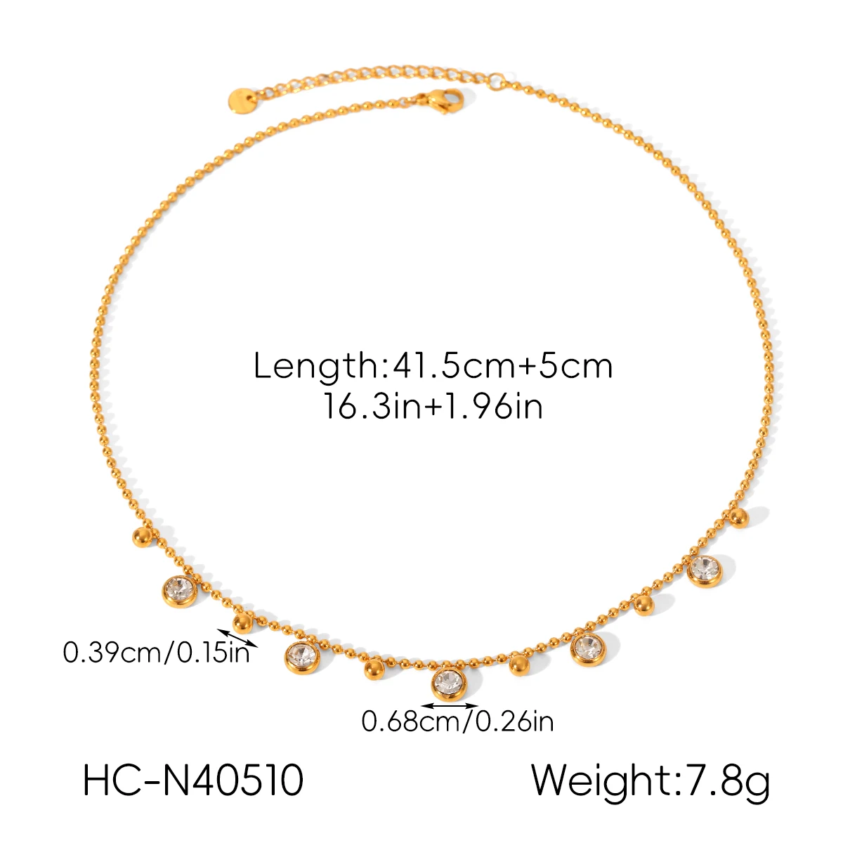 Vergoldetes Zirkon-Blumen-Schmuckset für Damen, zierliche Halskette, Armband, hypoallergen, Edelstahl, anlaufbeständig, Geschenk – Detail 15