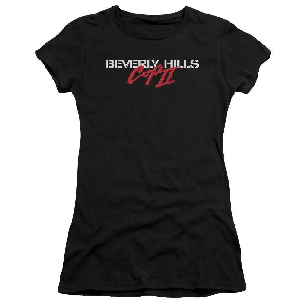 Beverly Hills Cop 2 Logo Juniors and Women Black T Shirt