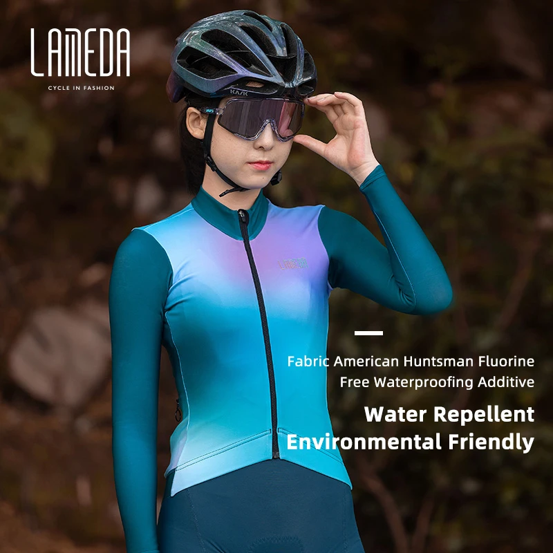 LAMEDA Cycling Jersey 5-15℃ Spring Autumn Winter Fleece Warm Women\'s Long Sleeves MTB Road Bike Tight Top Sweatshirt