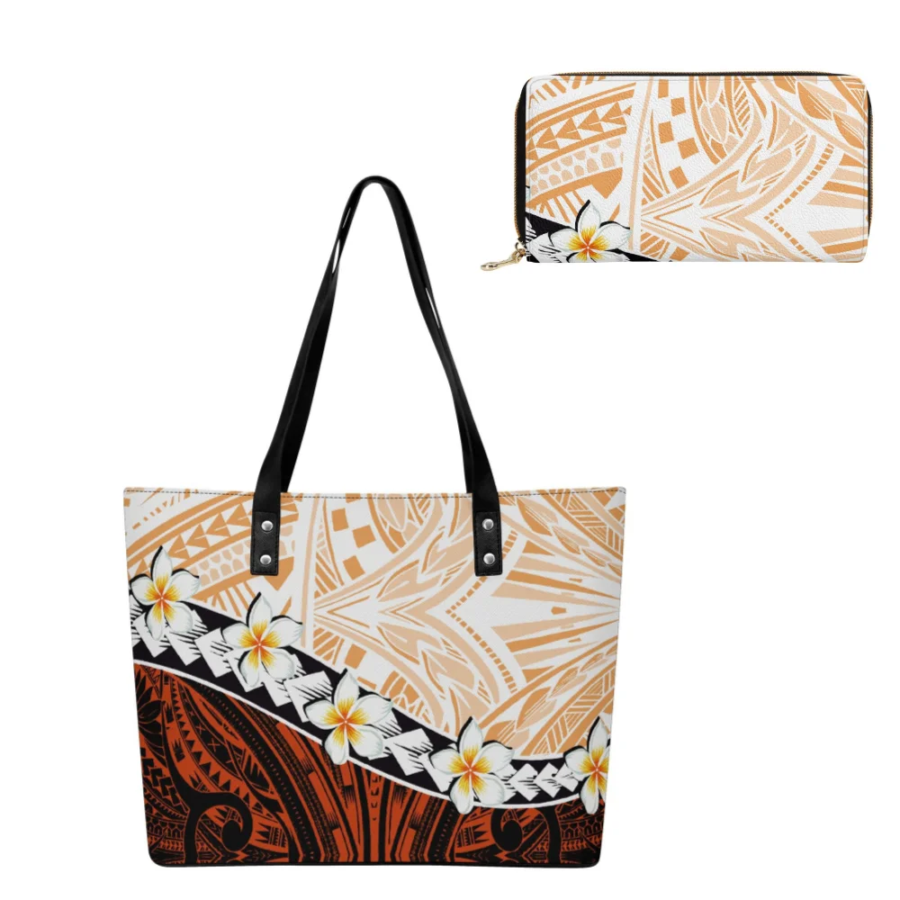 

Samoan Designed Large-Capacity Handbags Fashionable Polynesian Casual Wallet Handbags And Wallet Custom Printed Hawaiian Bags