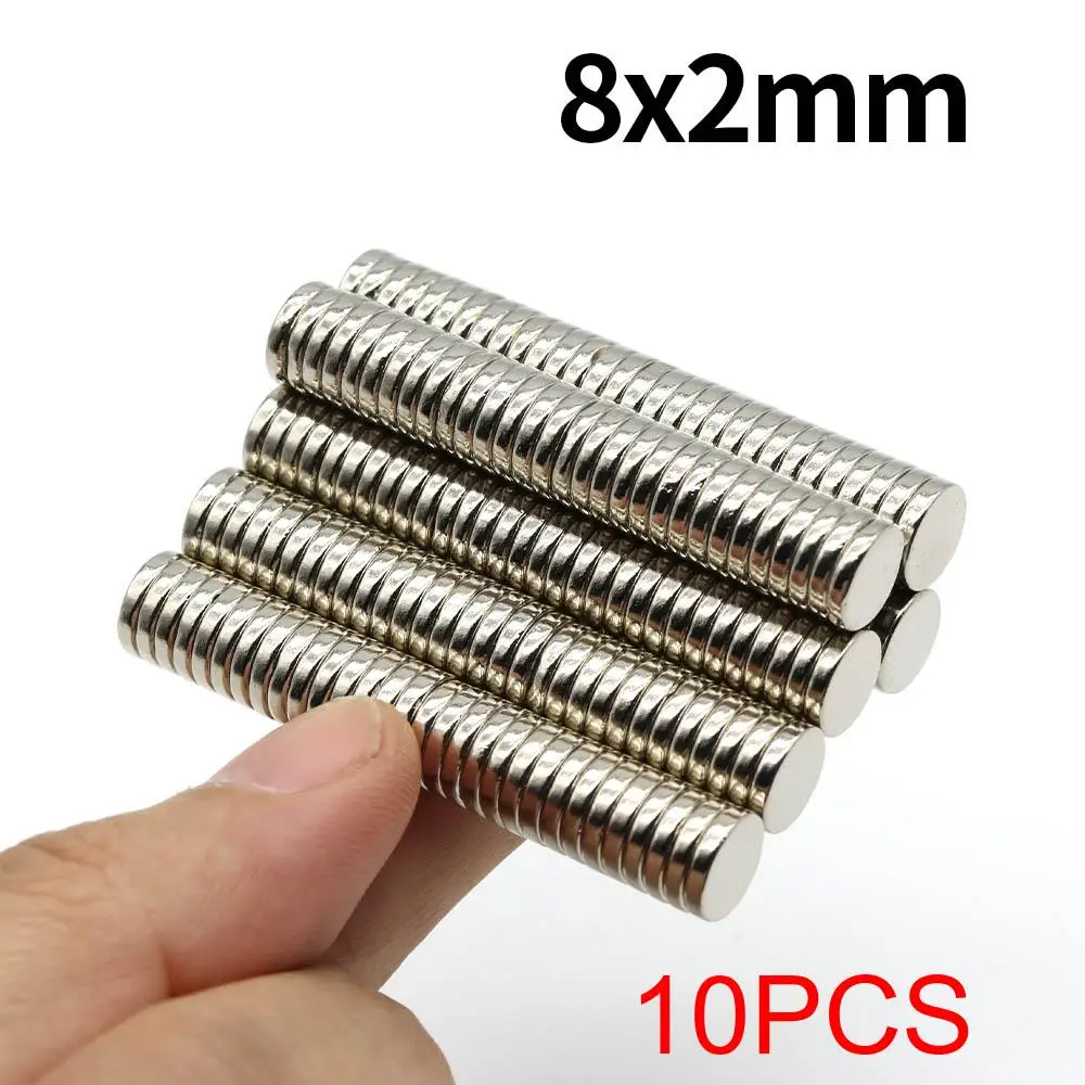 8x2mm Superstarker Neodym-Magnet N35 NdfeB Permanentmagnet imanes Runde leistungsstarke Magnete Kühlschrankmagnet