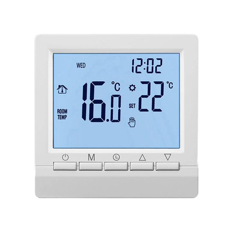 Programmable Digital Thermostat 3A Weekly Room Temperature Controller For Efficient Home Heating White Backlight