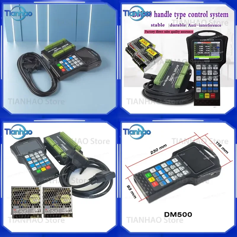 for DM500 3 Axis 4 Axis CNC Motion Control Handle 500Khz G Code MPG Handwheel Pendant for Engraving Machine Router Milling