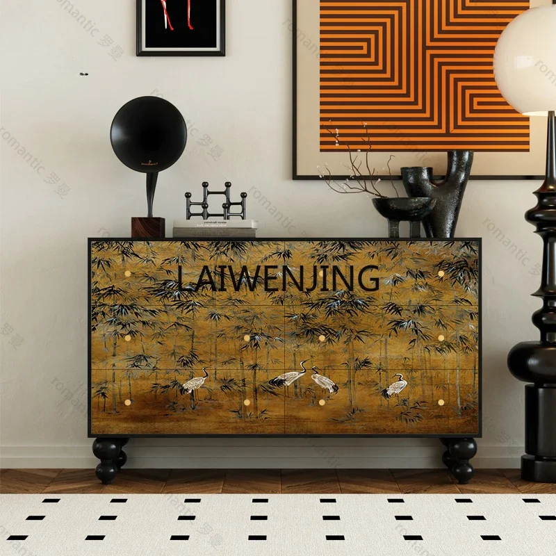 

MJY solid wood six-bucket living room wall decorative cabinet multi-functional locker