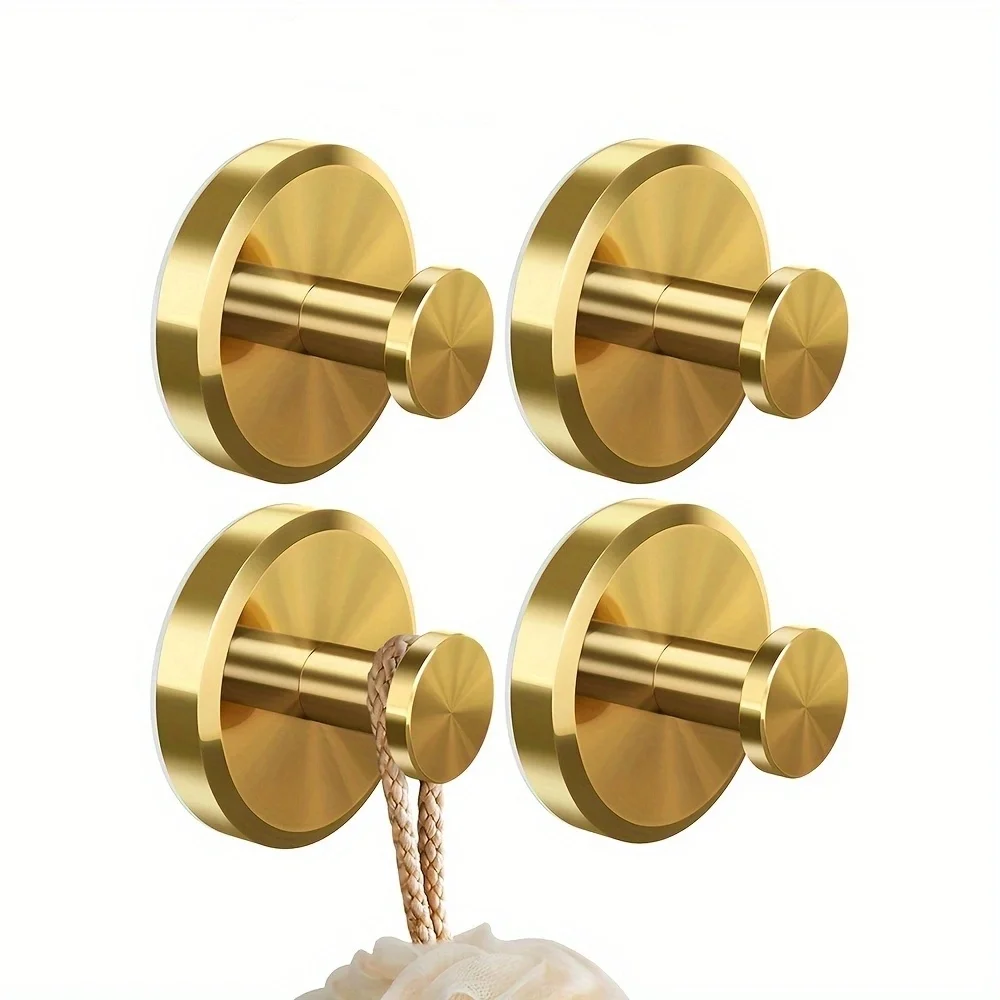 خطافات أكواب شفط ذهبية - مقاومة للماء، سهلة التركيب للاستحمام والحمام والمطبخ والمزيد - تحمل ما يصل إلى 15 رطلاً - مثالية للمناشف #1