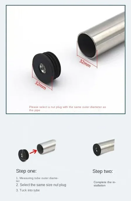 1-5 stücke Runde Kunststoff Rohr Stecker Blindung End Kappen Rohr Rohr Mit M6 M8 Loch Stecker Mutter Fuß pad Balance Rad Zubehör