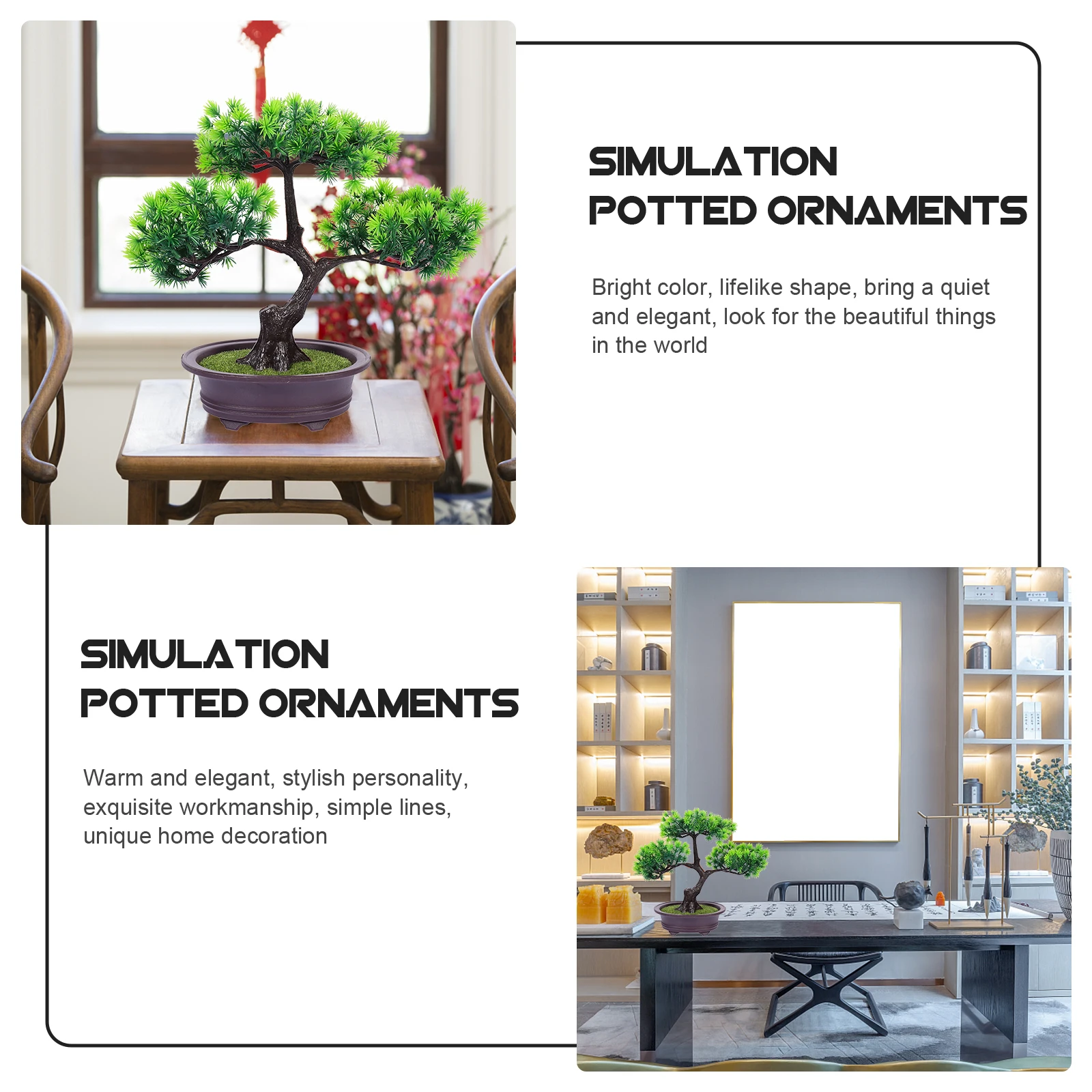 

Artificial Welcome Pine Ornament Simulation Bonsai Fake Plastic Plant Decor for Home Hotel Restaurant Villa Decorative Welcoming