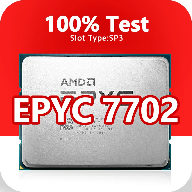 EPYC 7702 CPU 7nm 64 Cores 128 Threads 2.0GHz 256MB 200W DDR4 Socket SP3 FOR H11SSL i MZ01-CE1 H11DSI motherboard 7702 processor