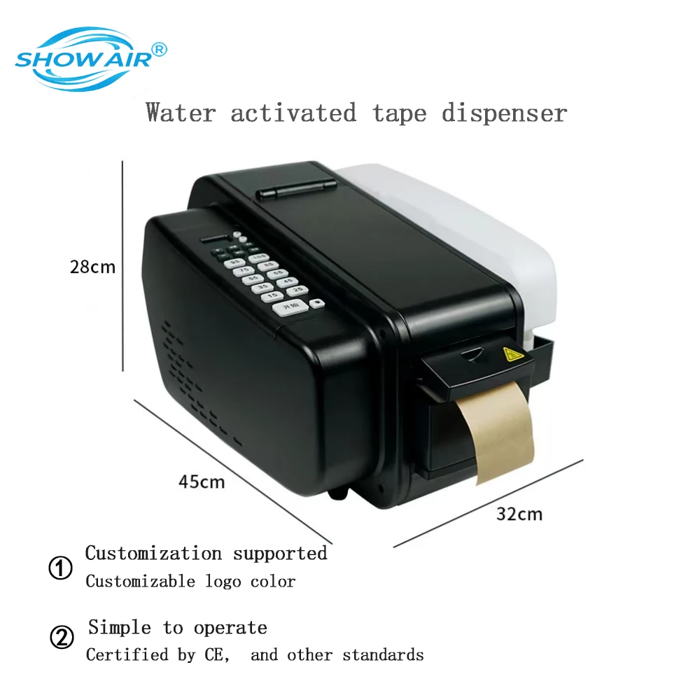 Electric Water Activated Gummed Tape Dispenser Automatic Cutting Kraft Paper Tape Sealing Machine For Logistics Packaging