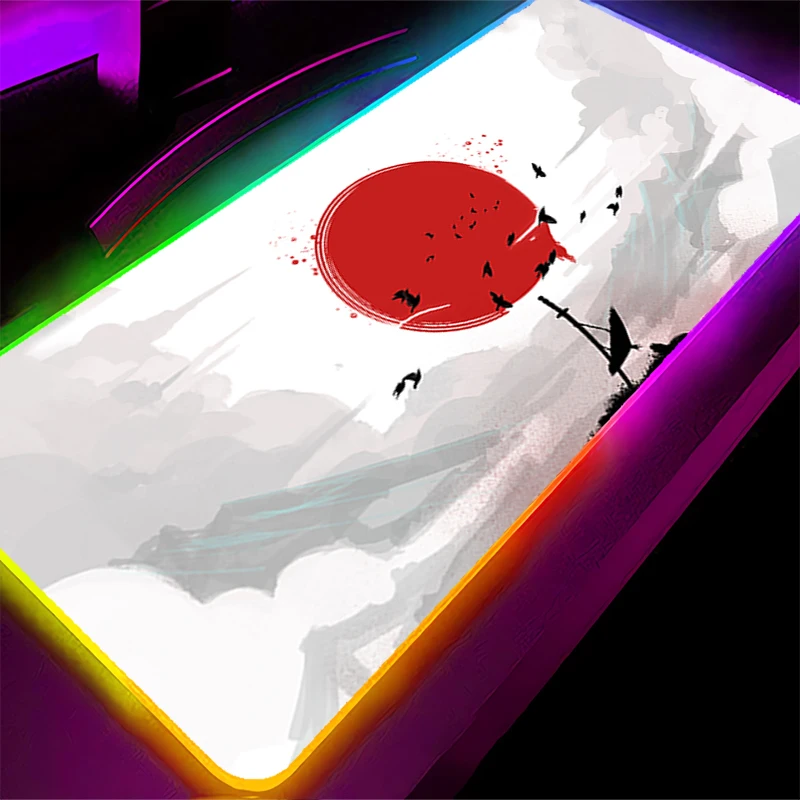 

RGB LED Mouse Pad Computer Gamer PC Accessories Mousepad Rubber Extended Pad Non Slip Cool Desk Mat Laptop Samurai Keyboard Pad