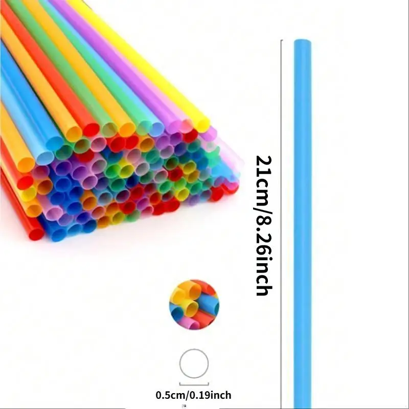 100-1000 قطعة من شفاطات بلاستيكية متعددة الألوان، قابلة لإعادة الاستخدام للحانات والحفلات وحفلات الزفاف والمطبخ والكوكتيلات ونمط غير رسمي، لا يوجد دعامة Ca 65 تحذيرًا