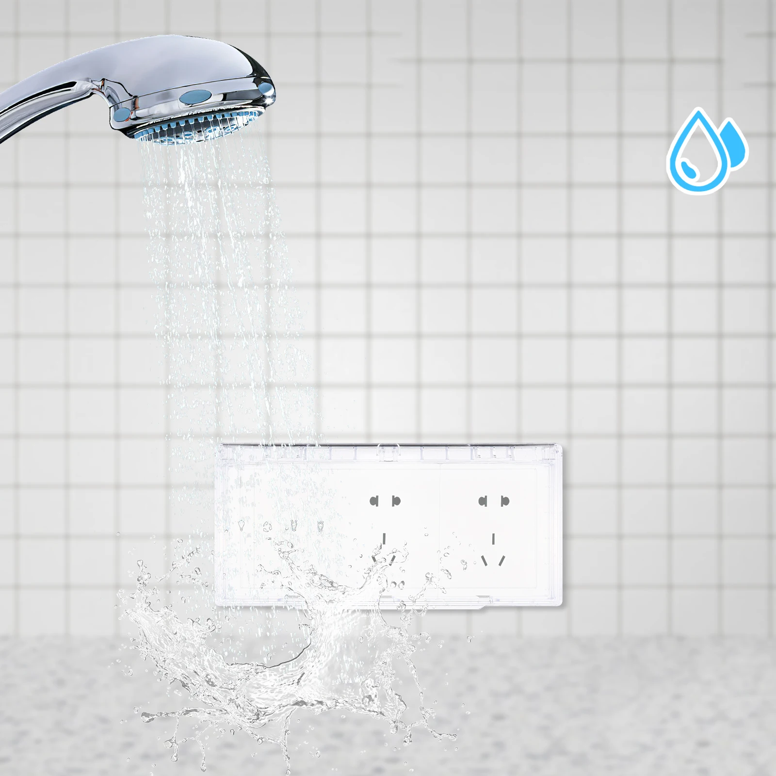 

3-Slot Cover Waterproof Socket Protector Weatherproof Electrical Outlet Splash Resistant Receptacle Protector