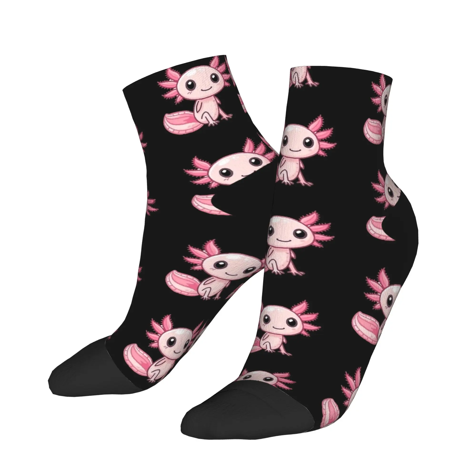 Adorable Pastel Axolotl Cartoon Design Ankle Socks  Graphic Fashion Casual Socks Summer Non Slip Outdoor Breathable Sock For Men