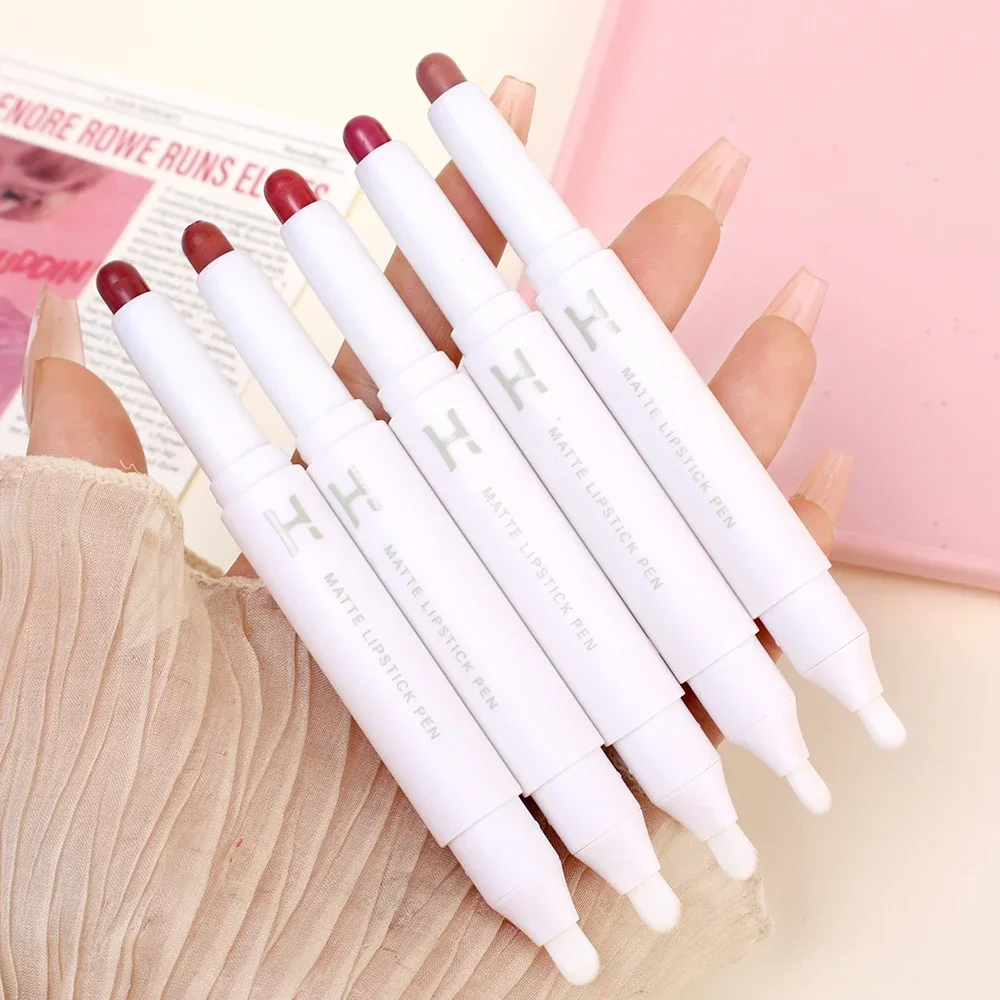 Double Headed Nude Lip Liner Pen Waterproof Smooth Lipstick Matte Red Brown Contouring Lips Shape Lip Liner Makeup Lips Cosmetic