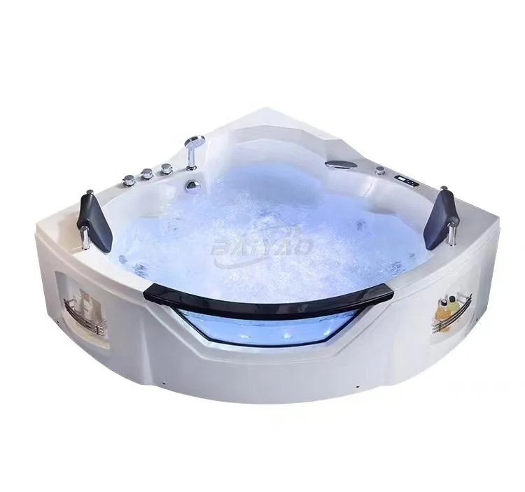 

Роскошная белая акриловая ванна Yacuzzi, угловая ванна для 2 человек, Jakuzzi, 1,5 м, комнатная гидромассажная ванна для взрослых, отель, ванная комната