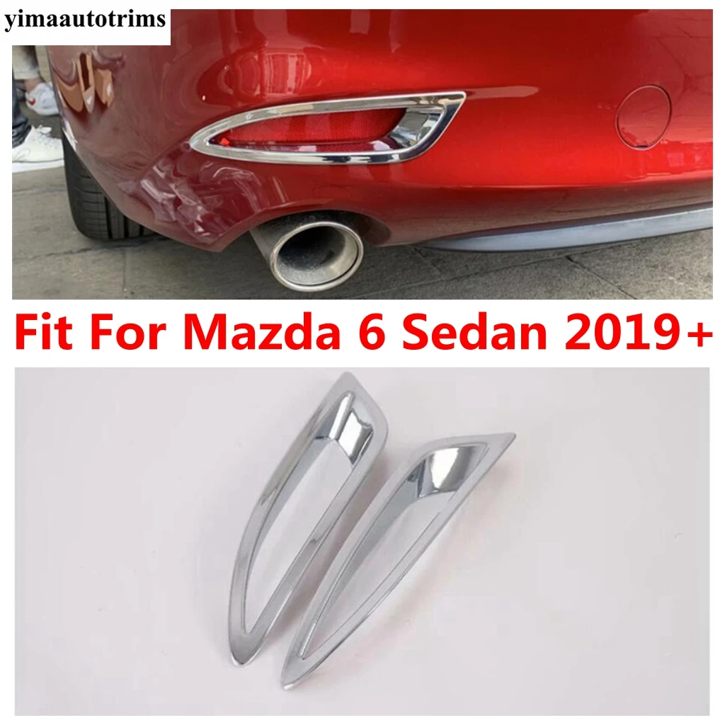 

For Mazda 6 Sedan 2019 2020 Car Rear Tail Foglight Fog Lights Lamp Frame Decor Cover Trim ABS Chrome Accessories Exterior Kit