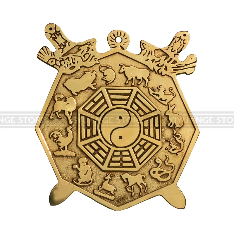 

Home Feng Shui Pendant Decoration Retro Double Sword Bagua Chinese Mirror Taoist Amulet Zodiac Energy Decoration