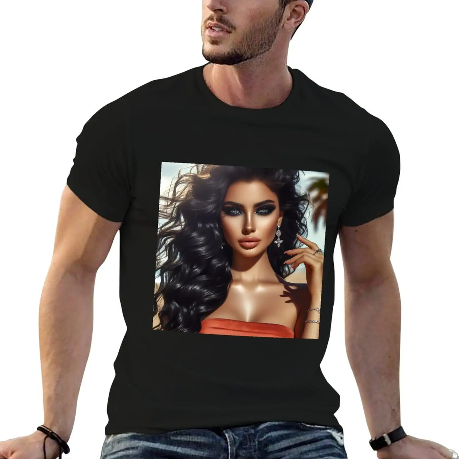 Gorgeous woman T-Shirt cotton graphic tees oversized graphic tee Blouse mens t shirts pack