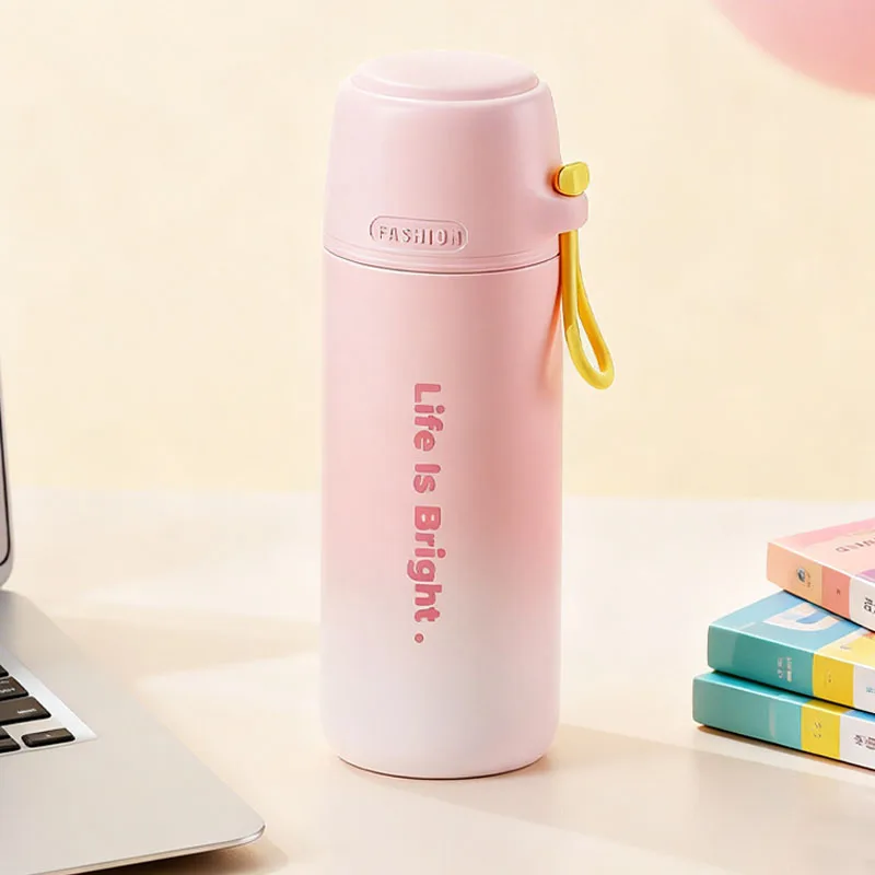 

1-3 шт., термос из нержавеющей стали с градиентом, портативная ручка, изолированная бутылка для воды, колба для горячих и холодных напитков, креативный подарок