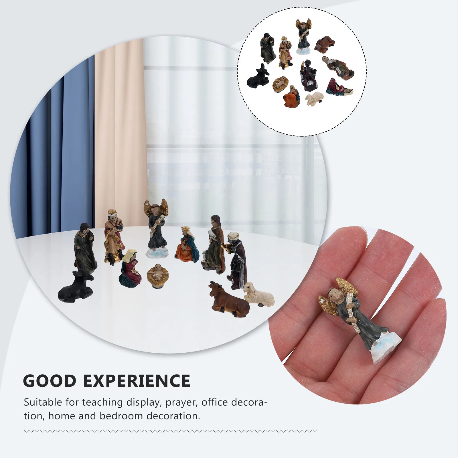 

1 set 1 Set Resin Jesus Statue Religious Church Decoration Home Office Adornment Desktop Ornament Gift For Family Friends