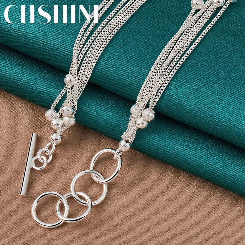 CHSHINE-Collier multi-perles en argent regardé 925 pour femme, breloque de mariage, bijoux de fiançailles, mode, structure OT, 18 po