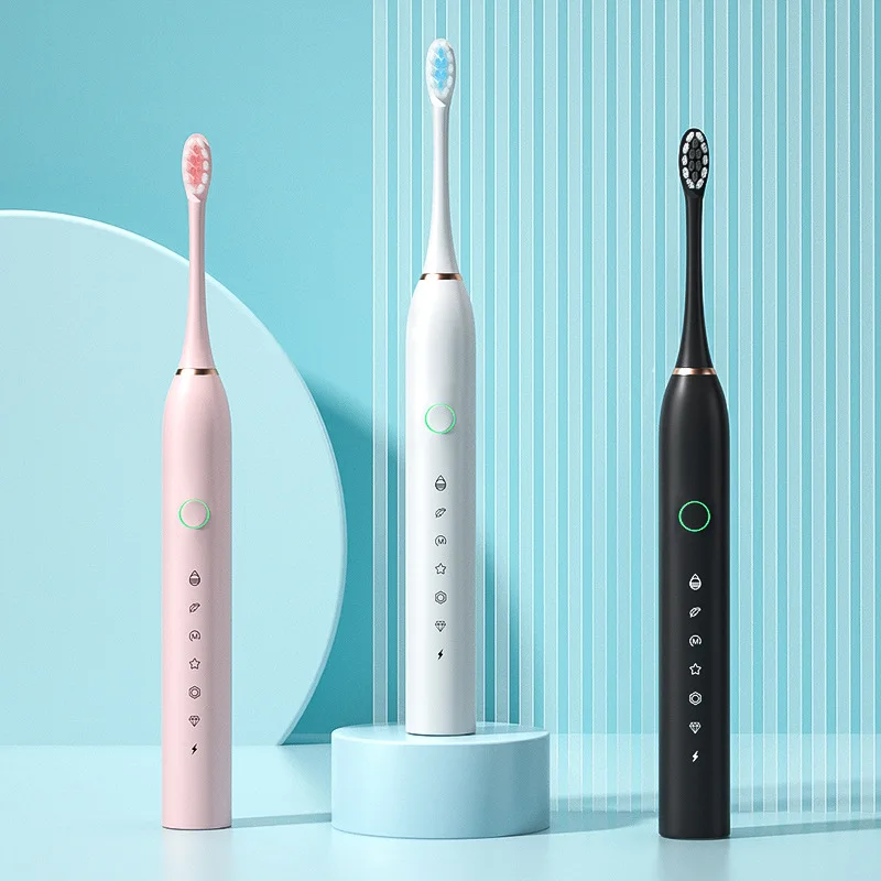 Sonic Electric Toothbrush Rechargeable USB for Adults Teeth Whitening 6 Mode Smart Ultrasonic Toothbrushes IPX7 Waterproof 4Head