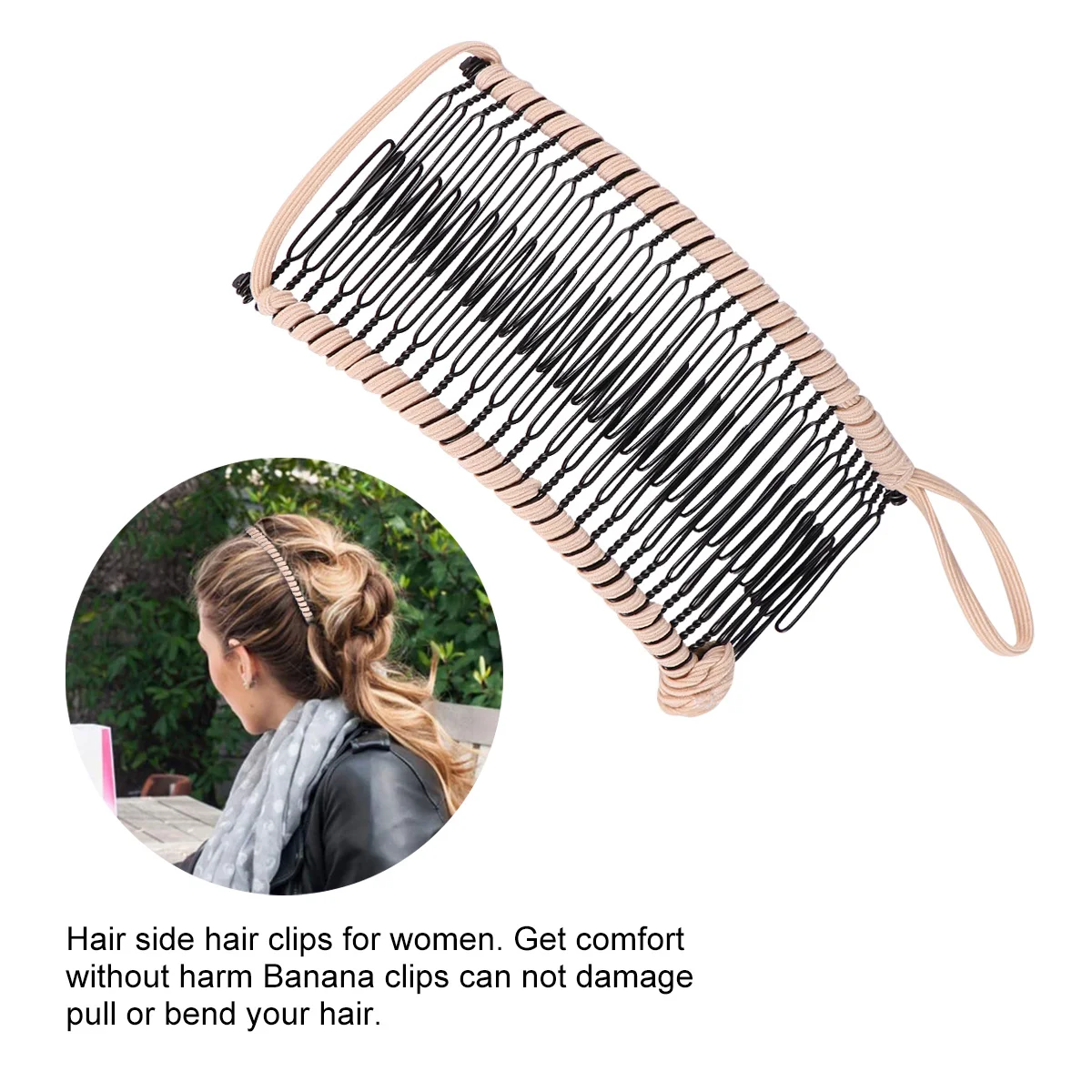 

Hair Side Comb Banana Clip Women Headdress for Thick Curly Heavy Hair Stylish Portable Non Slip Everyday Wear Party Yoga Dancing