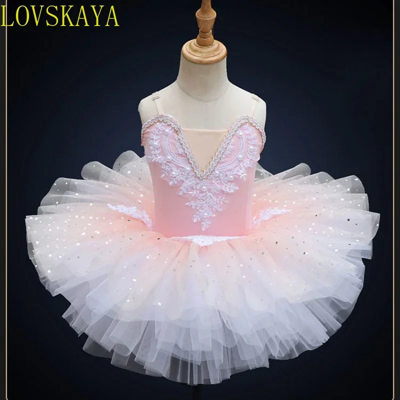 

Children Ballet Skirt Girl Pop Sequin Princess Dress Ballet Tutu Performance Clothes Kids Girls Contemporary Dance Costumes