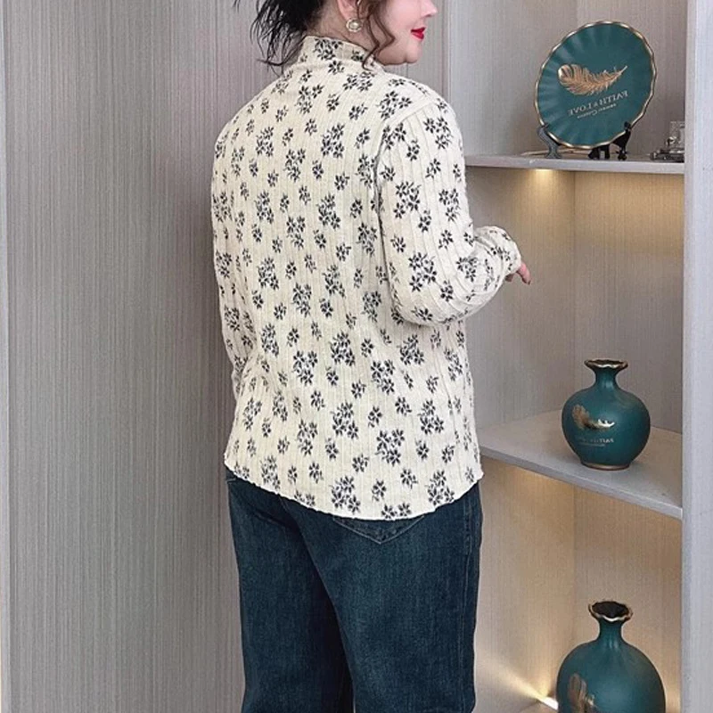 Plus size bloco de cores jacquard meia alta pescoço topo feminino casual chique primavera outono nova chegada design exclusivo