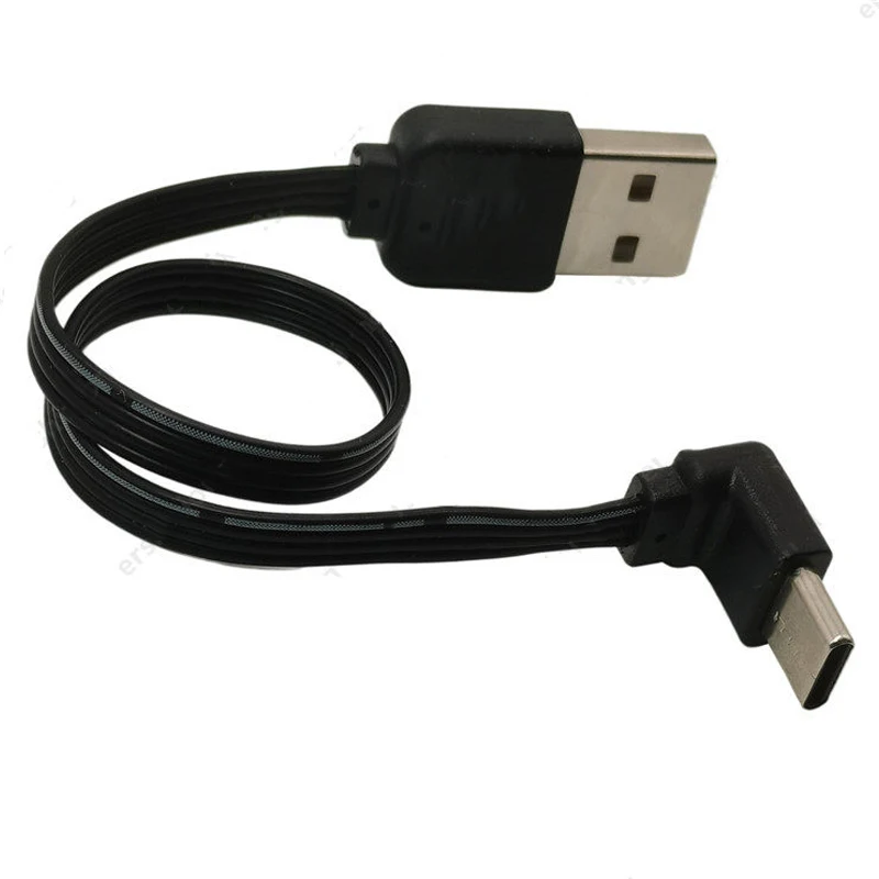 1 Stück 10/30/50/100cm USB-A auf Typ-C Kabel 90 Grad L-förmig Lade- und Datensynchronisationskabel Rechts/Links/Ober-/Unterwinkel USB-Kabel – Detail 4