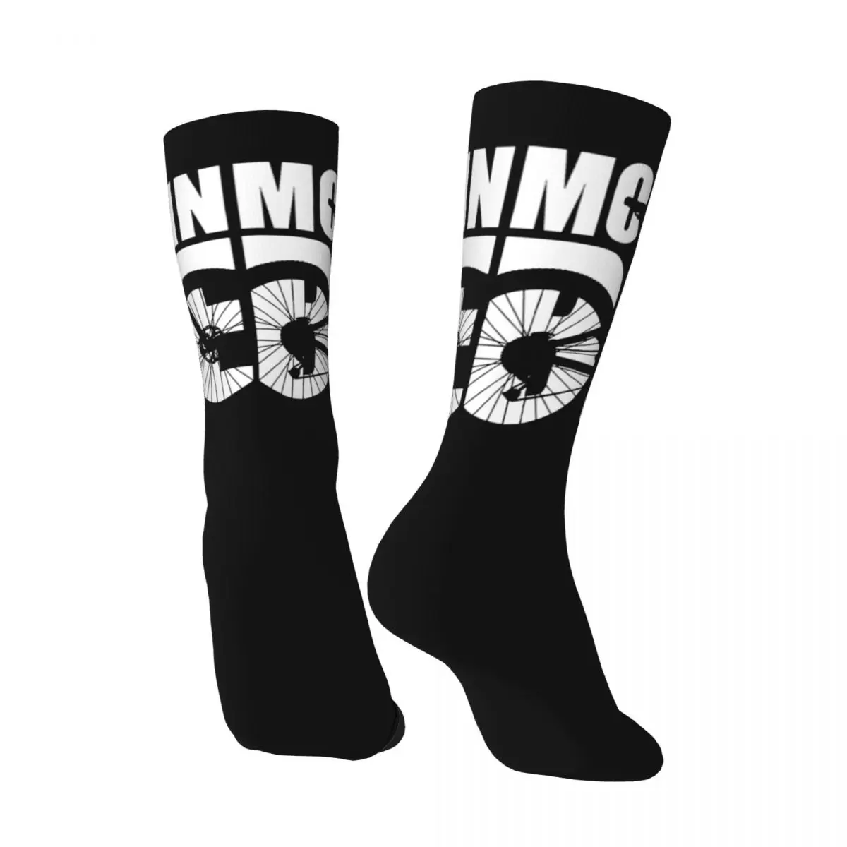 Crazy compression Sock for Men Biker WHITE Hip Hop Harajuku Mountain Bike MTB Cycling Happy Quality Boys Crew Sock Casual