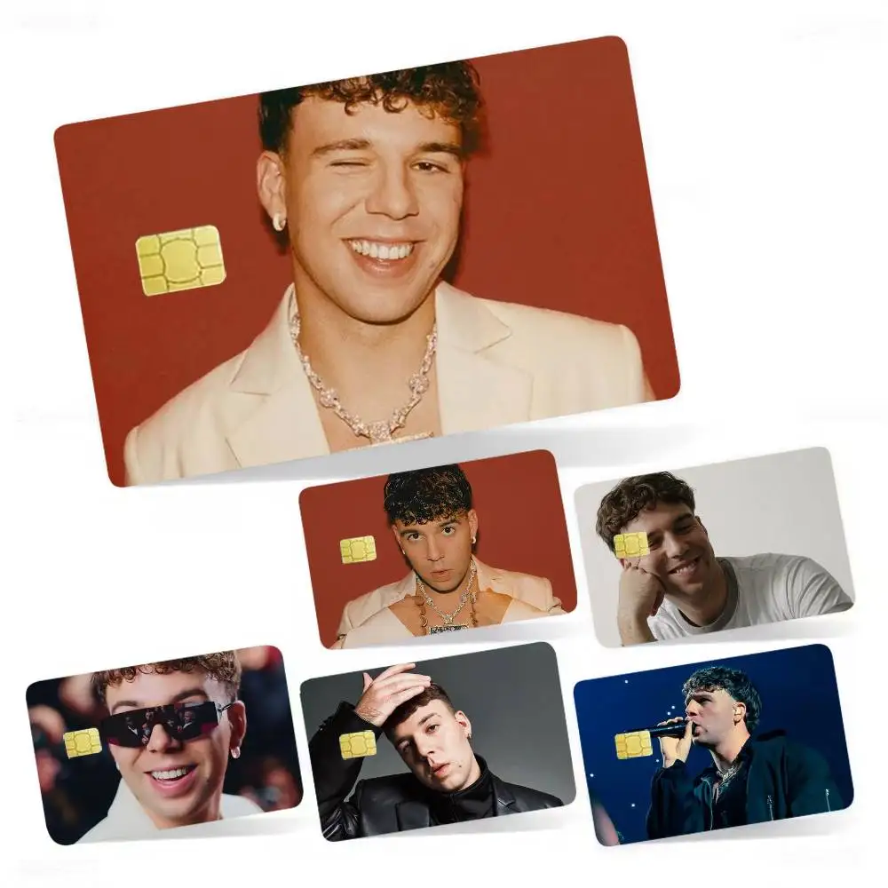 Popular Singer Q-Quevedo 4pcs 1Set Laser Holographic Sticker Skin Cover for Credit Bank Debit Card