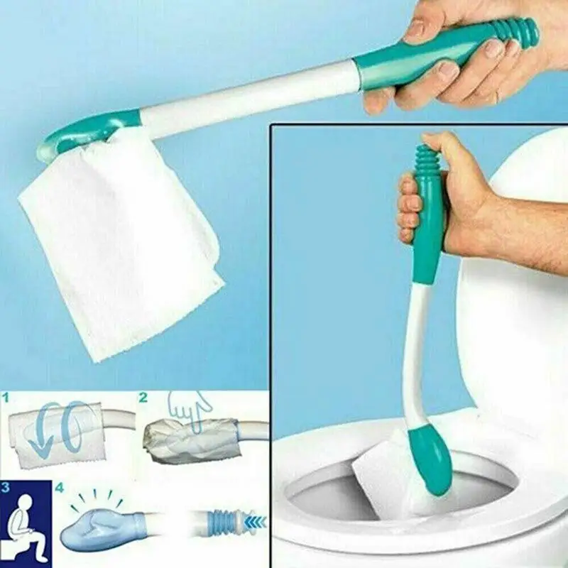 Non-slip Long Handle Tissue Grip Replace Finger Wiping Handle Bottom Wiper Toilet Paper Tissue Self Wipe Aid Motion Assistance