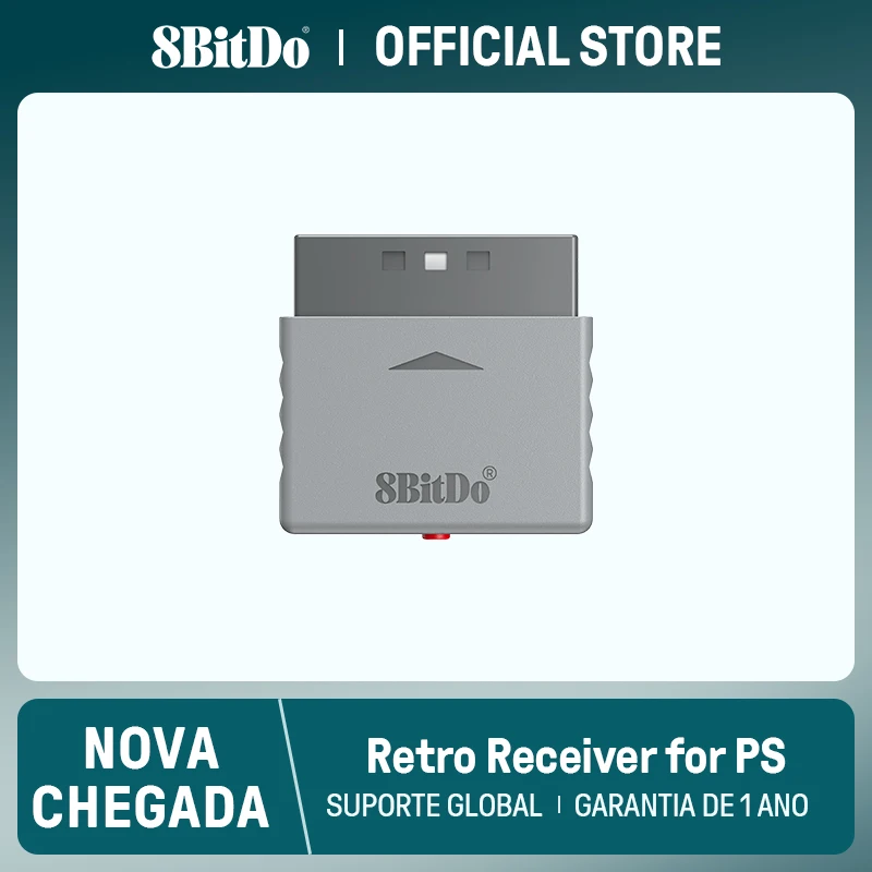 Receptor retrô 8BitDo para PS1 PS2 e Windows, compatível com controlador Xbox, Switch Pro e controlador PS5/PS4