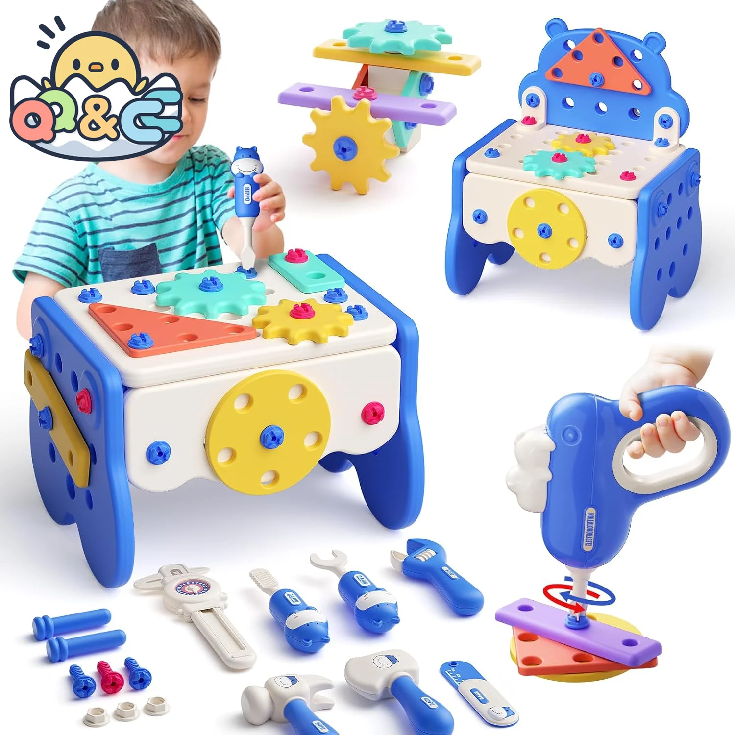 Children Home Toolbox Simulation Drill Screw Removal Educational Pretend Play Construction Puzzle Multi-Functional Assembly Toys
