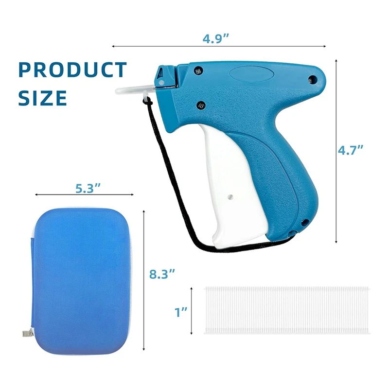 Tagginggun para Roupas com Case, Farpas Fixadores, Preço Tags para Roupas, 6 Agulhas e 1550Pcs, 1"