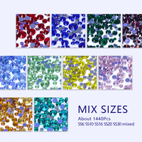 QIIY Mix Size Hotfix Rhinestones Clear Glitter Glass Crystal Stones diamond For Nail Art Crafts Clothes Decoration