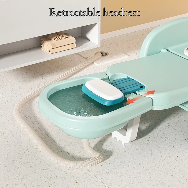 Chaise à shampoing pliable pour bébé, poignées, chaise amovible pour enfant avec ensemble de shampoing et Queplate, siège de bain pour bébé avec 2 modes pour s'asseoir et s'allonger