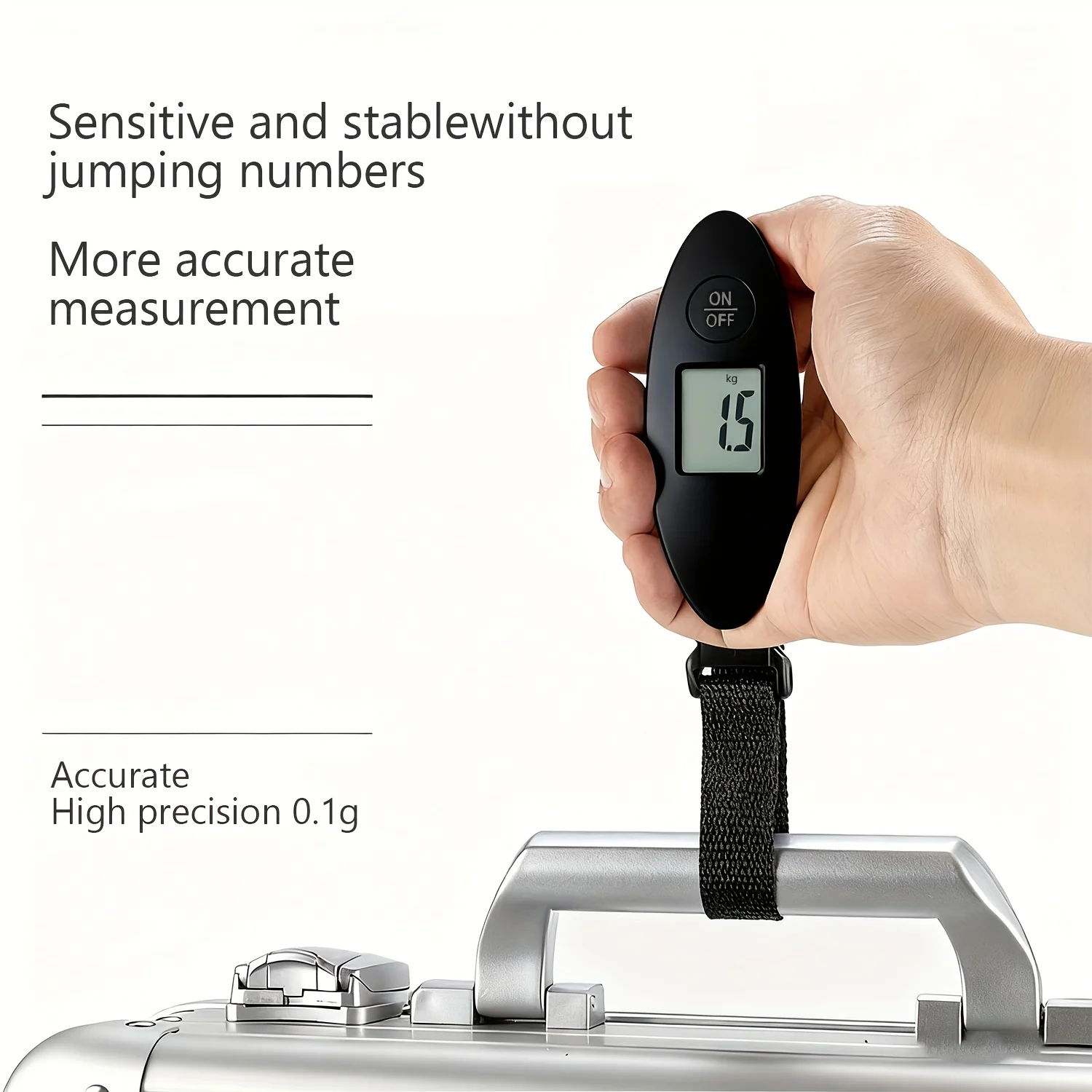 موازين الأمتعة الرقمية مع خطافات، موازين الأمتعة الإلكترونية المحمولة 50 كجم/110 رطل، موازين رقمية وظيفة الفارغة، رقمية عملية #4