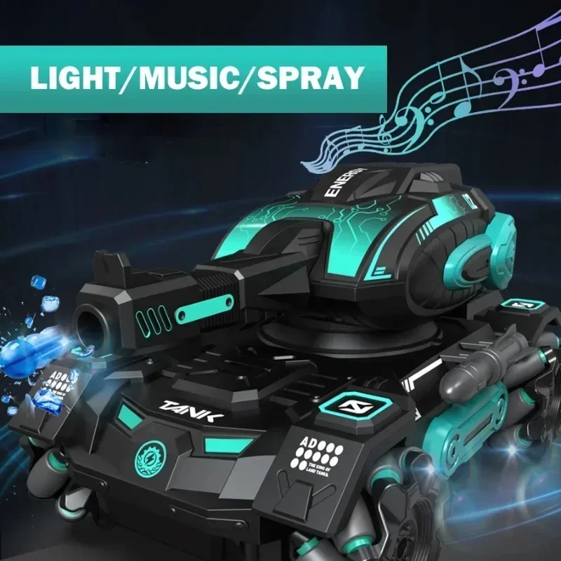 Gesture sensing remote control spray car 2.4G four-wheel stunt launch water polo tank car boy machine armour game toy car