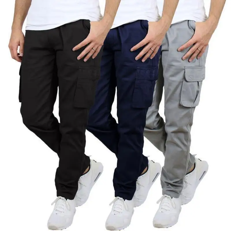 

Men's Cotton Work Trousers Elastic Straight Leg Casual Pants D 4 New Cross-Border Sle Comfortable Fit Neutral Apparel