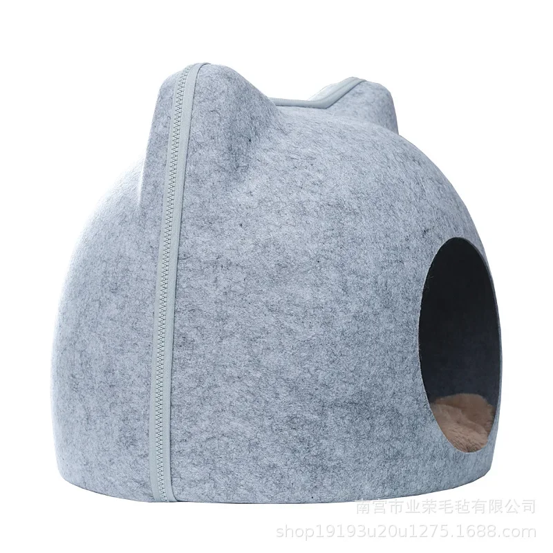 Felt Cat Nest Semi Closed Creative Cat Nest Available for All Seasons