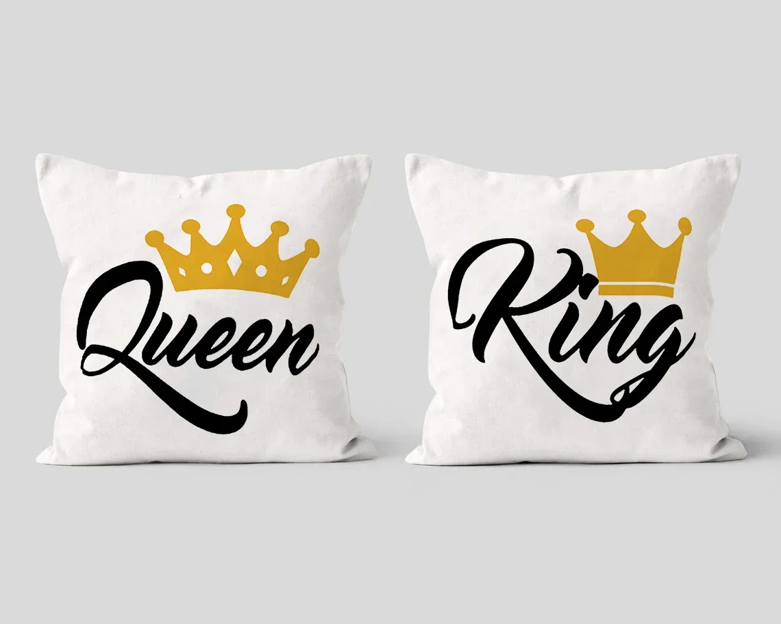 Engagement king &Queen pillow Personalized couple love pillowcase Decorative Cushion For Sofa Couple bedroom decor pillowcas