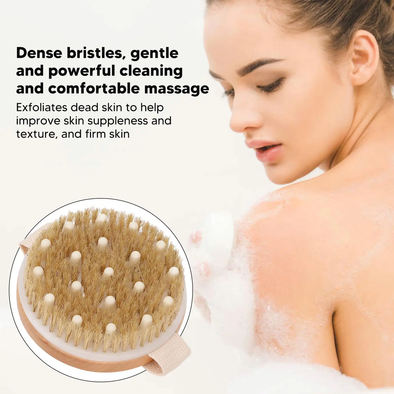 Exfoliating Body Scrubber Brush w/ Massage Head for Shower - Boost Metabolism