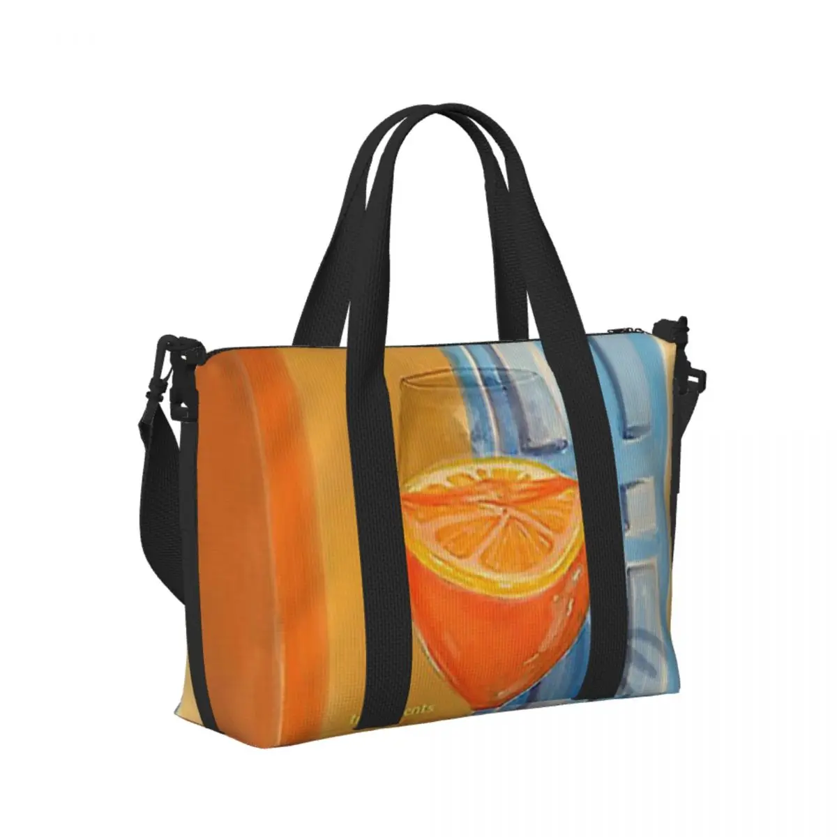 

Custom Aperol Spritz Beach Travel Bag Large Capacity Tote Bags for Gym Sport Women Shopping Duffle Shoulder Bag