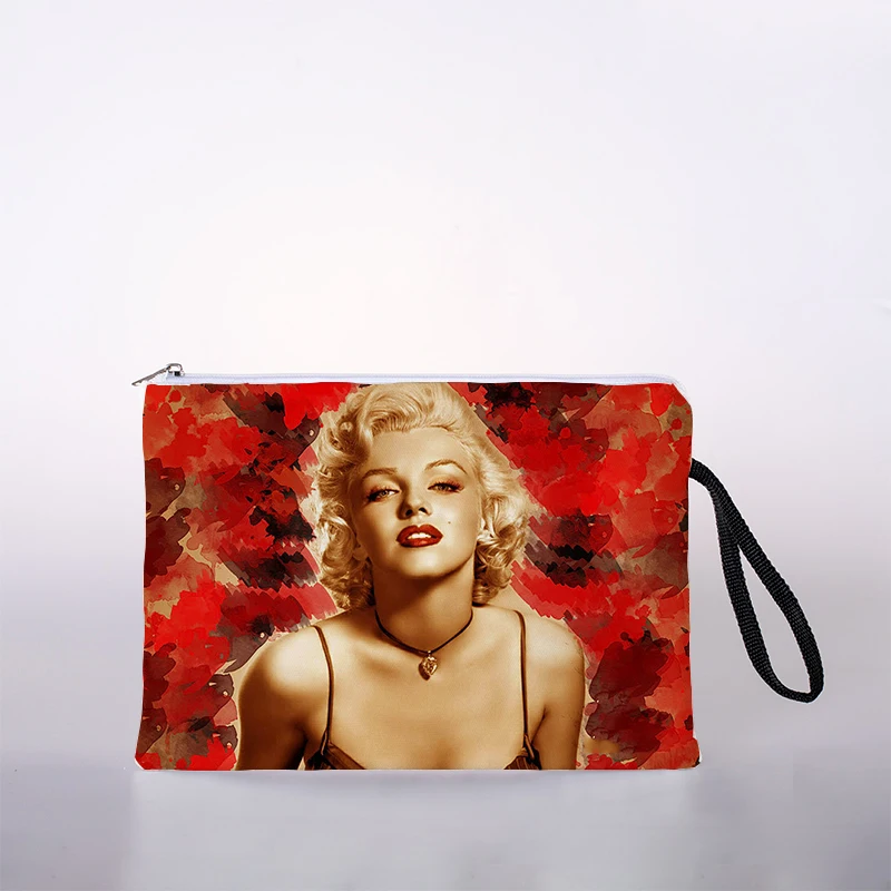 

Oil painting Monroe print ladies cosmetic bag cute leisure travel portable storage handbag cosmetic bag toiletries bag