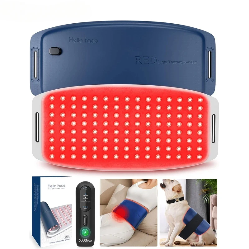 2026new  L120 Portable Red Light and Near Infrared Light Therapy Belt Rechargeable 630nm and 850nm Waist Pad
