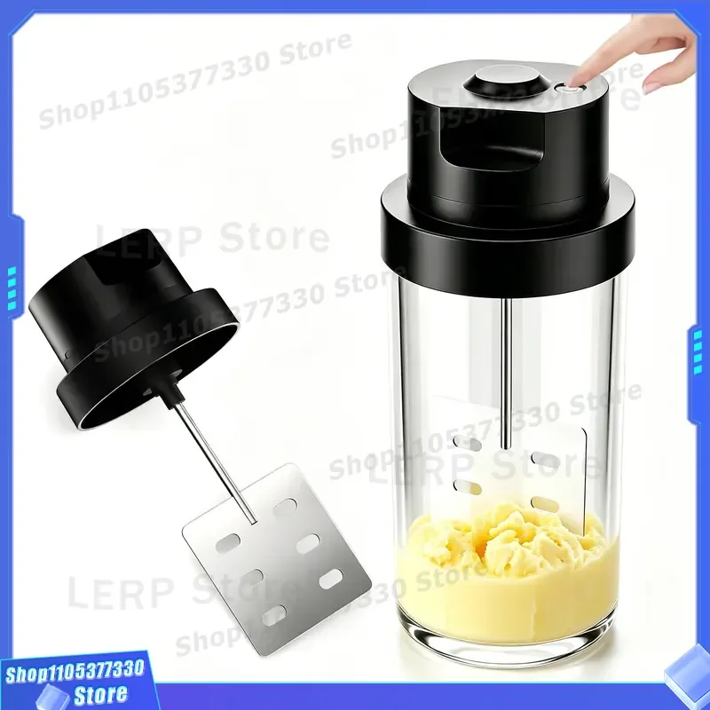 Electric Butter Churner Handheld Cream Mixer for Homemade Dairy Processing Kitchen Appliance Battery Operated Whisk Device